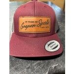 Gagnon Sports Leather Patch Cap Snap Back Maroon/Grey