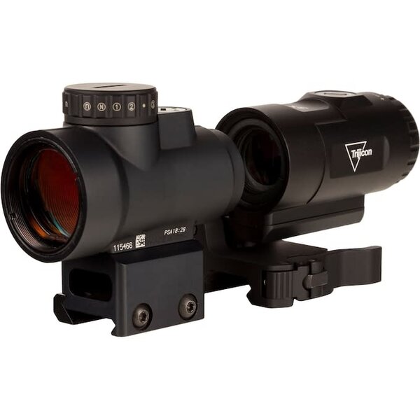 Trijicon Combo MRO HD Red Dot Sight 68 MOA Reticle with 2.0 MOA Dot with Picatinny-Style Full Co-Witness Mount & 3X Magnifier Matte Black
