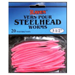 Raven 3.5" Steelhead Worm, Baby Pink