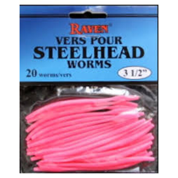 Raven 3.5" Steelhead Worm, Baby Pink