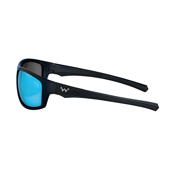 WaterLand Polarized Sunglasses Hasket Matte Black - Blue Mirror