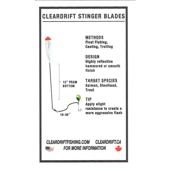 Cleardrift Tackle Stinger Blades Chartreuse/Silver Medium