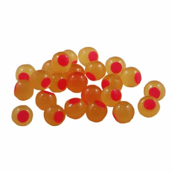 Cleardrift Tackle Embryo Soft Bead Yellow Mustard/Hot Pink Dot 8mm