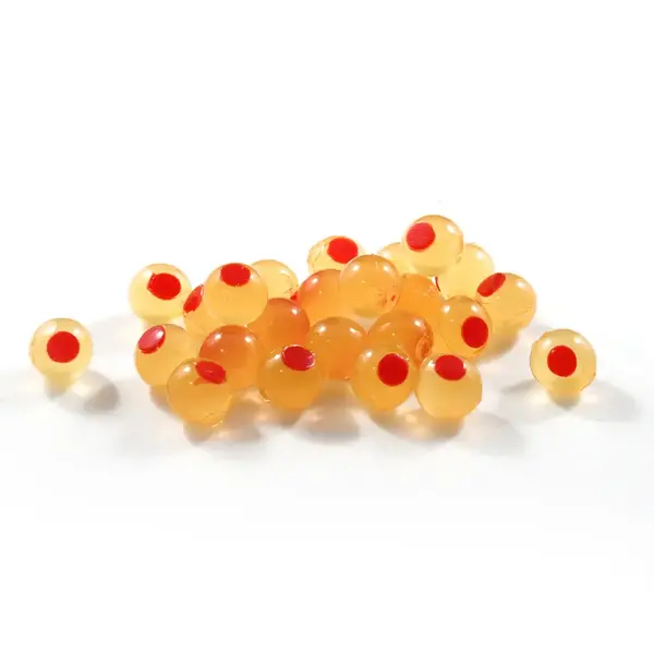 Cleardrift Tackle Embryo Soft Bead Yellow Mustard/Red Dot 8mm