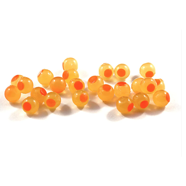 Cleardrift Tackle Embryo Soft Bead  Yellow Mustard/ Orange Dot 8mm