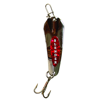Custom Jigs&Spins Slender Spoon. 1/4oz Nickel Red