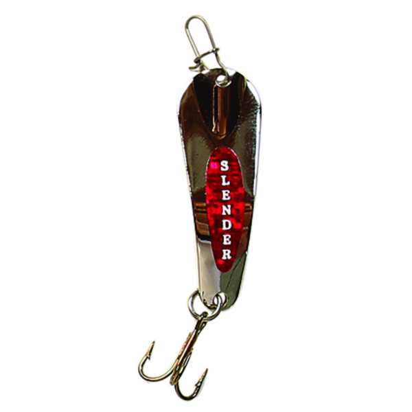 Custom Jigs&Spins Slender Spoon. 1/4oz Nickel Red