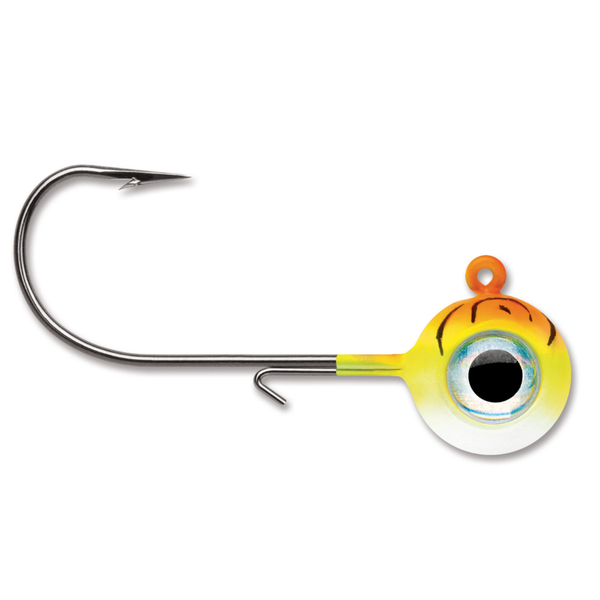 VMC Neon Moon Eye Jig. 1/4oz Orange Fire UV 4-pk