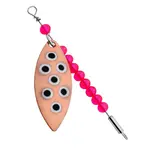 Gibbs Willow Leaf Spinner #1 3/4 Copper Black Dot/Red Beads 1-pk