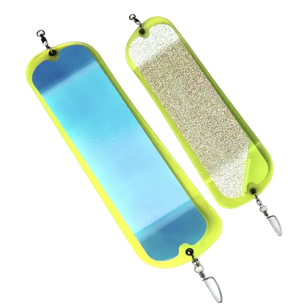 O'ki Tackle 360 Finned Flasher Chartreuse UV-MJ/Glow Crush
