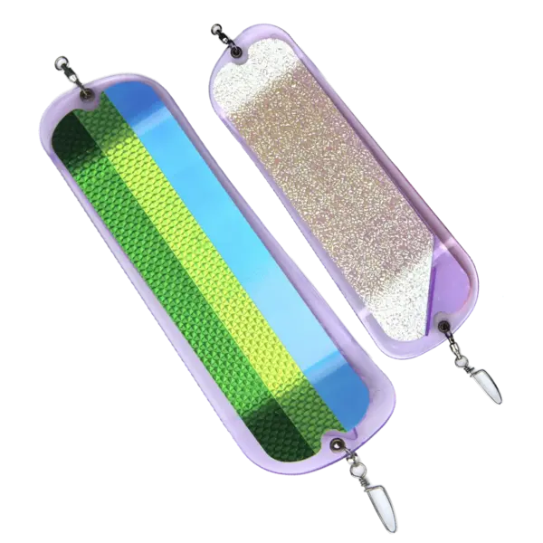 O'ki Tackle 360 Finned Flasher Jellyfish UV-Lemonlime/ Glow Crush