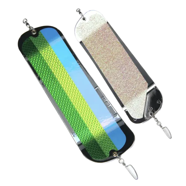O'ki Tackle 360 Finned Flasher Chrome-Lemonlime/ Glow Crush