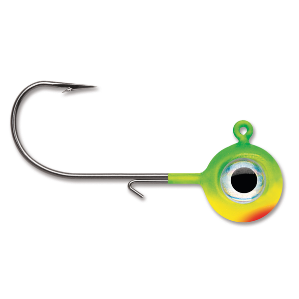 VMC Neon Moon Eye Jig. 1/4oz Chart Lime Green 4-pk