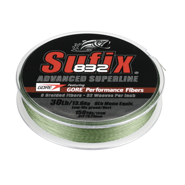Sufix 832 Braid 15lb Lo-Vis Green 150yds