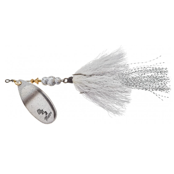 Mepps Bronze Slammer #3 Silver Blade Pearl Shad Tail 1/4oz