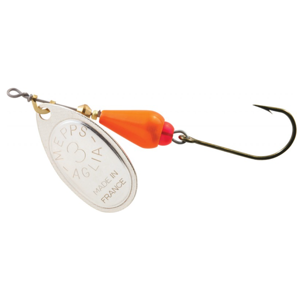 Mepps Aglia Bright Size 3 1/4oz Single Hook Silver Org