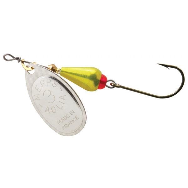 Mepps Aglia Bright Size 3 1/4oz Single Hook Silver Chart