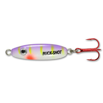 Northland Buck-Shot Rattle Spoon. 1/4oz Purple Tiger