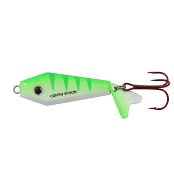 Northland Buck-Shot Coffin Spoon. 1/4oz UV Glo Perch