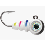 VMC Tungsten Larv Eye Jig 1/32oz Glow Black Wonderbread (WS25)