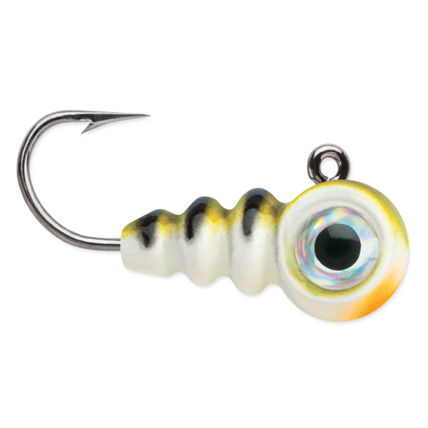 VMC Tungsten Larv Eye Jig 1/32oz Glow Yellow Perch (WS25)