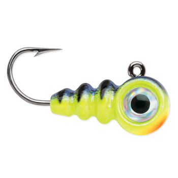 VMC Tungsten Larv Eye Jig 1/32oz Glow Hot Perch (WS25)