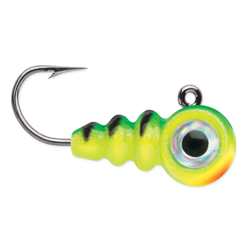 VMC Tungsten Larv Eye Jig 1/32oz Glow Fire Tiger (WS25)