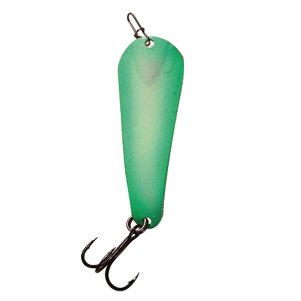 Custom Jigs&Spins Pro Glow Pro Series Slender Spoon. 1/4oz Gold Green Glow Shadow