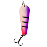 Custom Jigs&Spins Pro Glow Pro Series Slender Spoon. 1/4oz Nickel/Green Glow Purple Tiger