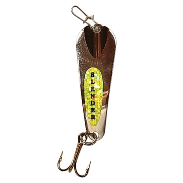 Custom Jigs&Spins Slender Spoon. 5/16oz Gold Chartreuse