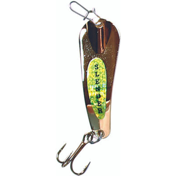 Custom Jigs&Spins Slender Spoon. 5/16oz Nickel Chartreuse