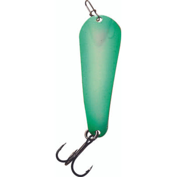 Custom Jigs&Spins Pro Glow Pro Series Slender Spoon. 5/16oz Green Glow Shadow Nickel