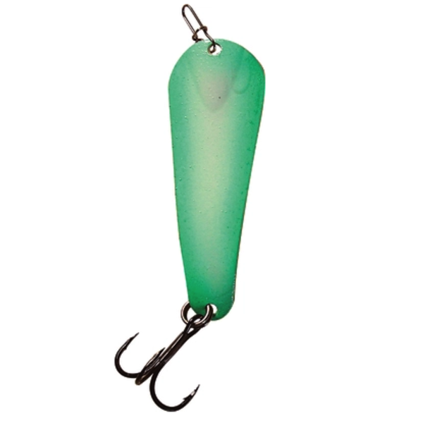 Custom Jigs&Spins Pro Glow Pro Series Slender Spoon. 5/16oz Green Glow Shadow Gold