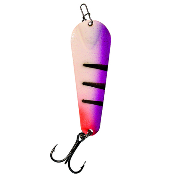 Custom Jigs&Spins Pro Glow Pro Series Slender Spoon. 5/16oz Green Glow Purple Tiger Nickel