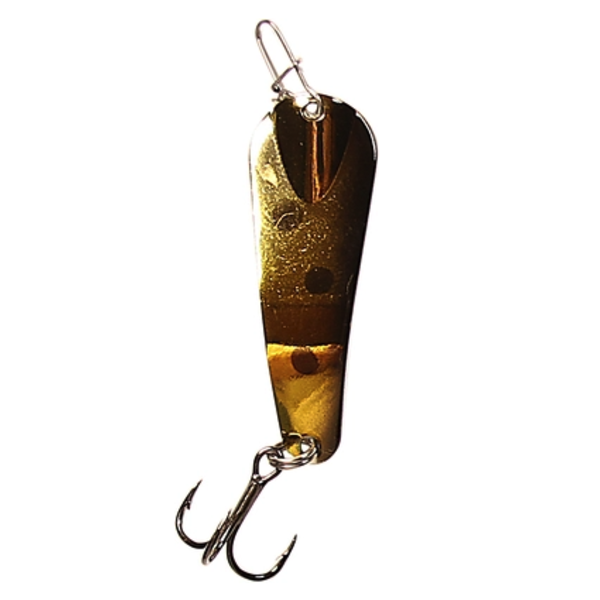Custom Jigs&Spins Pro Series Slender Spoon. 1/4oz Nickel Gold Muffin