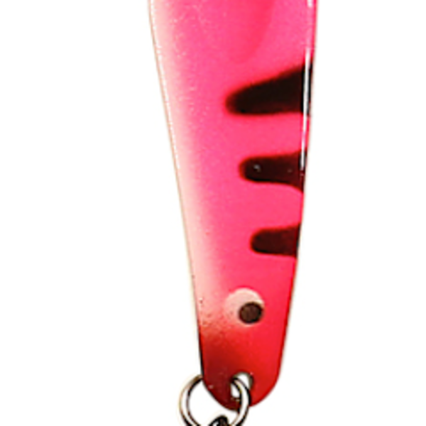 Custom Jigs&Spins Pro Series Slender Spoon. 1/4oz Nickel Pink Tiger