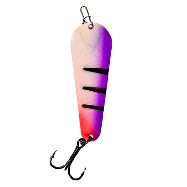 Custom Jigs&Spins Pro Glow Pro Series Slender Spoon. 1/4oz Green Glow Purple Tiger Gold