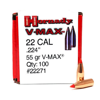 Hornady 22 CAL .224 55gr V-MAX Bullets