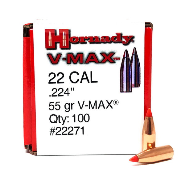 Hornady 22 CAL .224 55gr V-MAX Bullets