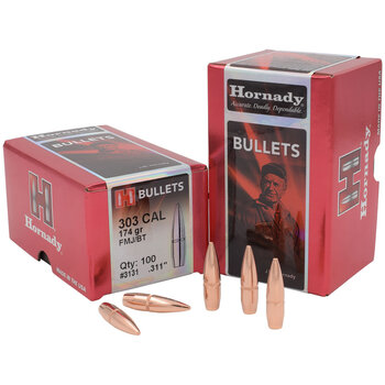 Hornady 6.5mm Caliber .264" Diameter 140 Grain InterLock Soft Point Bullet 100 Count