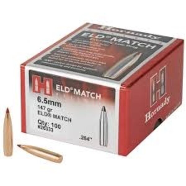 Hornady 6.5mm .264" 147 gr ELD Match Qty 100