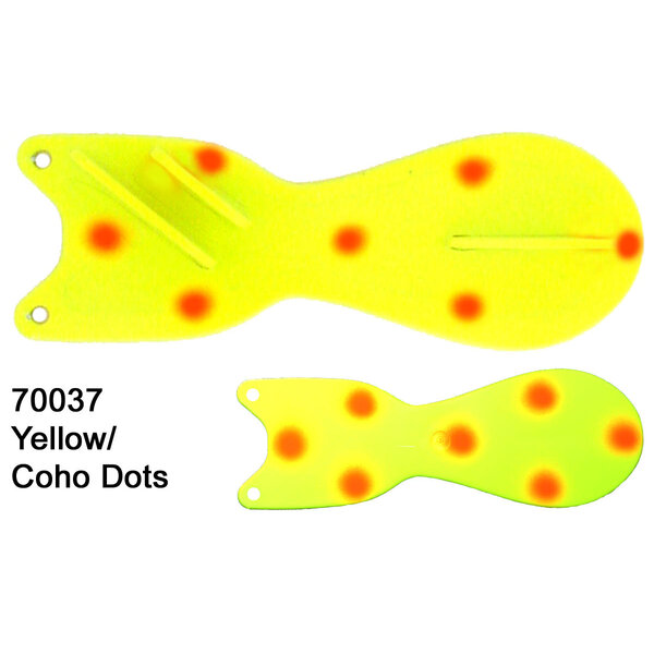 Dreamweaver Spin Doctor 8" Flasher Yellow Coho Dots