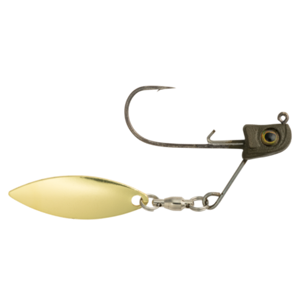 Great Lakes Finesse Sneaky Spin Matte Green Pumpkin 3/16oz Gold Blade 1-pk