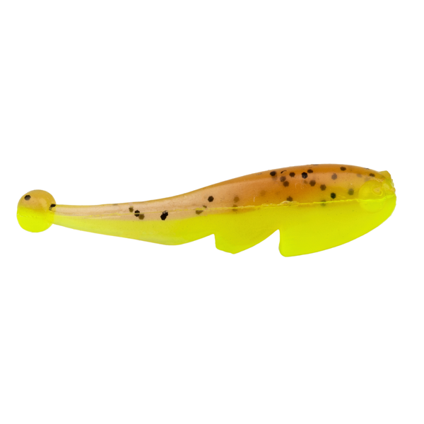 Strike King Mr Crappie Teen-Zee Fry 1.25" 15-pk Pumpkin Chartreuse Tail