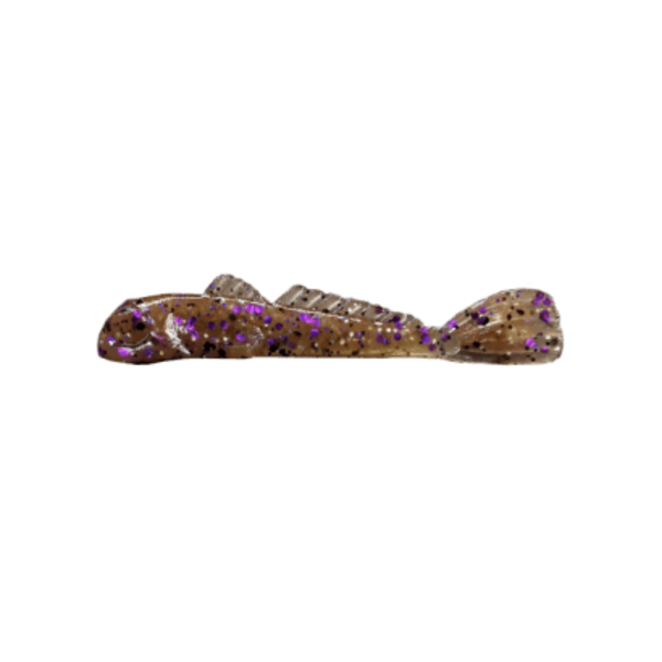Grumpy Bait Mini Goby. Natural Goby/Purple 2.25" 10-pk
