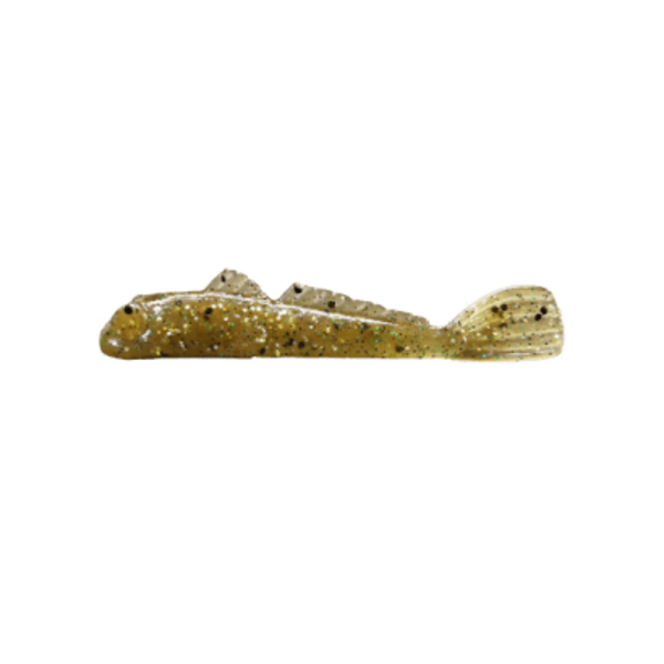 Grumpy Bait Mini Goby. Natural Goby/Green 2.25" 10-pk