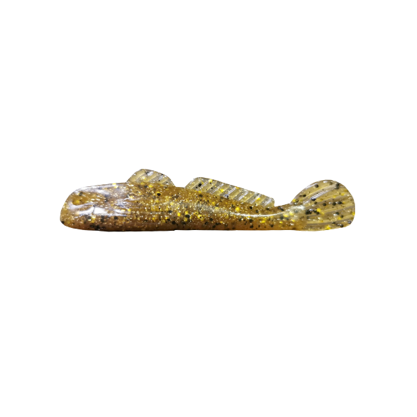 Grumpy Bait Goliath Goby. Natural Goby/Gold 3.3" 6-pk