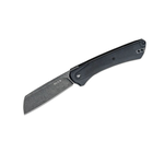 Buck 263 HiLine XL Manual Flipper Knife 3.75" D2 Black Stonewashed Cleaver-Style Blade, Gray Anodized Aluminum Handles with Black Micarta Onlay, Frame Lock