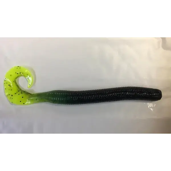 Yamamoto 8" Grub Black w/Chartreuse Tail 10-pk