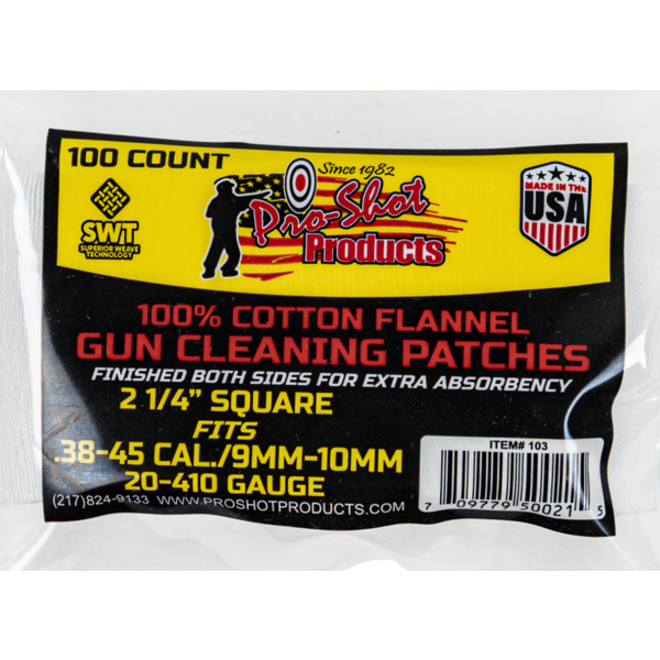 Pro-Shot Patch 38-45cal 20-410ga 100